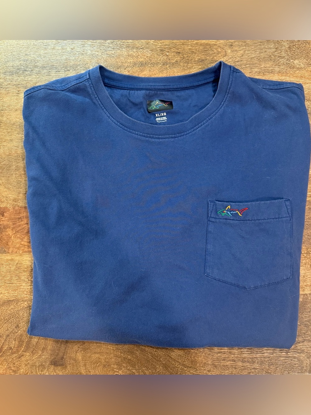 Attack Life by Greg Norman Men's Navy Short-Sleeve Crewneck Tee with Fish emblem